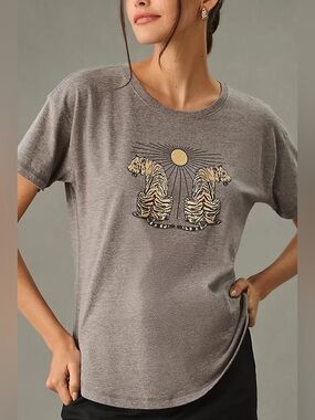 Real Fun, Wow! Tigers Graphic Short Sleeve Tee by Anthropologie Size XXS